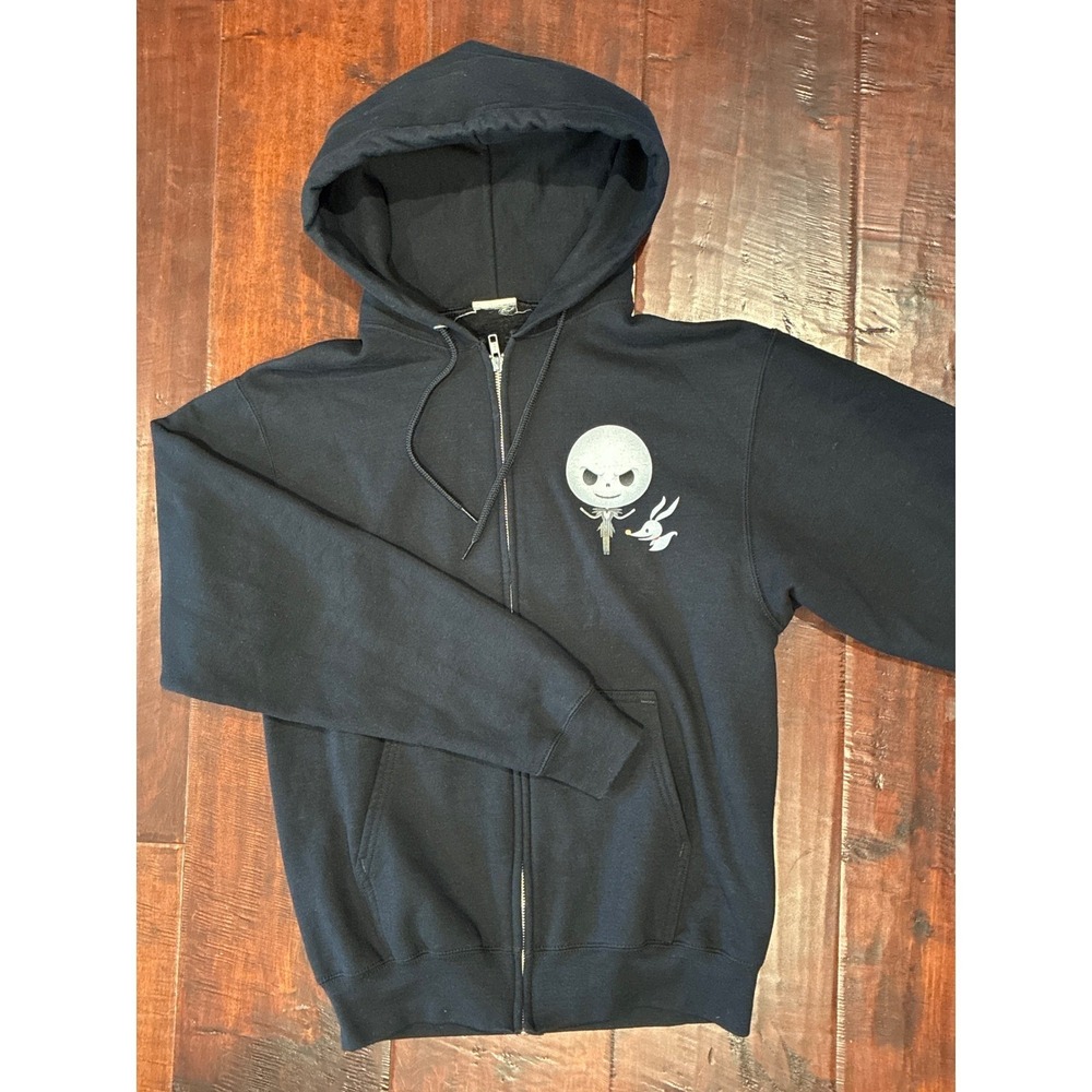 Disney Nightmare Before Christmas Zip-up Hoodie Mens Sm Black Jack Skellington